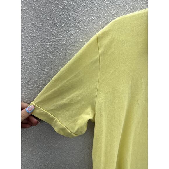 Mens Express Shirt Size Large Solid Yellow Short Sleeve Polo - Picture 4 of 10